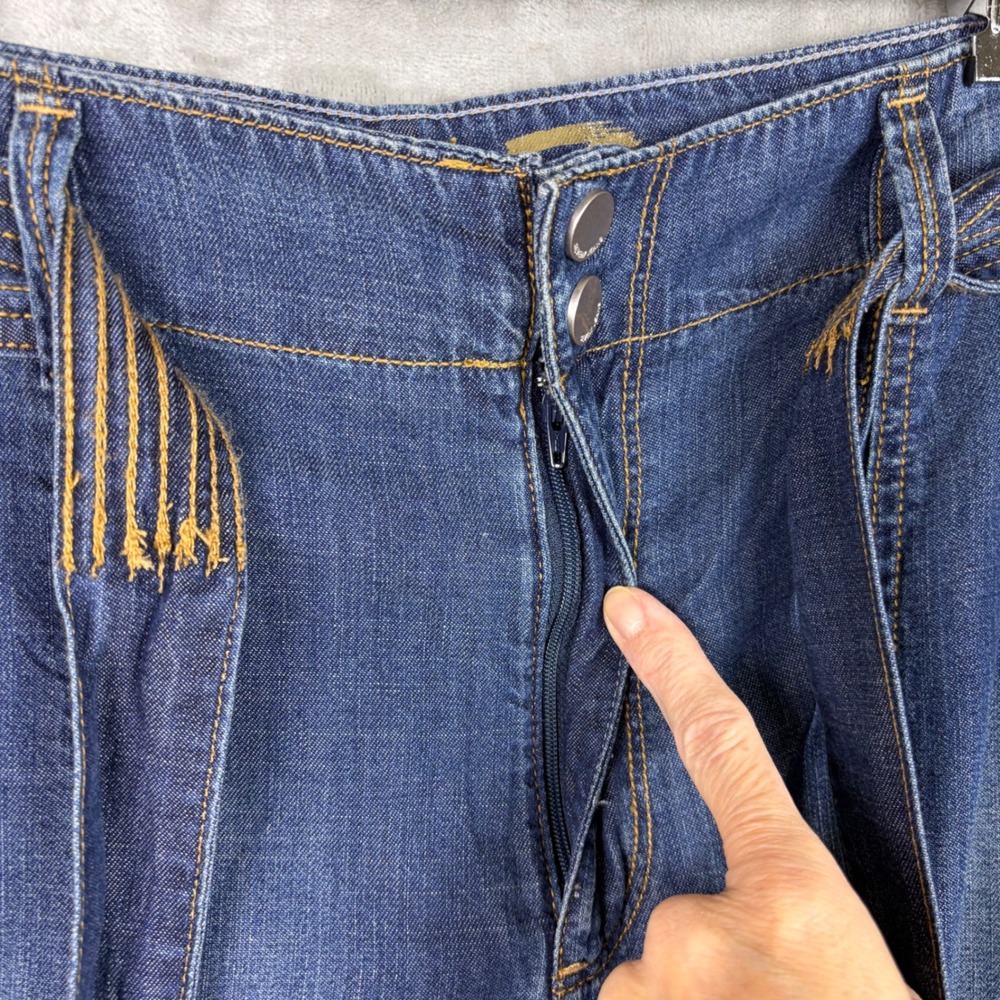 NWT Seven 7 Wide Leg Denim Pants Sz 16 Plus Size Patch Pockets Cropped Seven7 - Picture 5 of 11